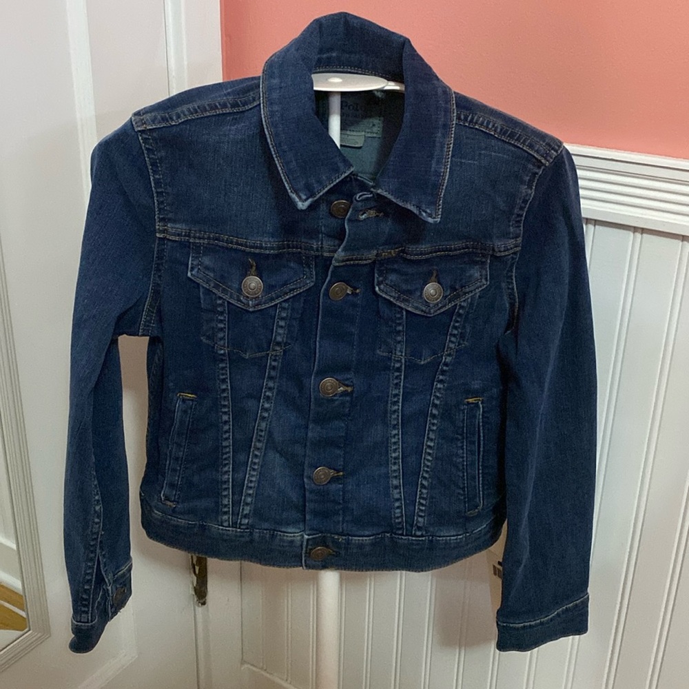 NWT Polo by Ralph Lauren Girls’ Size 8 Denim/jean Jacket- dark blue color